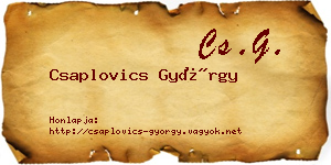 Csaplovics György névjegykártya