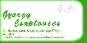 gyorgy csaplovics business card